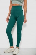 Лосины женские однотонные в рубчик, цвет зеленый, 214RU200 - фото № 2