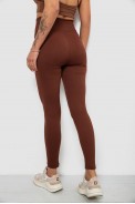 Лосины женские однотонные в рубчик, цвет коричневый, 214RU200 - фото № 3