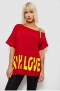 Футболка женская с принтом, цвет красный, 244R2158 - фото № 0