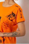 Футболка женская с принтом, цвет оранжевый, 244R2013-7 - фото № 4
