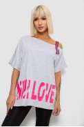 Футболка женская с принтом, цвет серый, 244R2158 - фото № 0