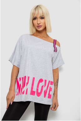 Футболка женская с принтом, цвет серый, 244R2158