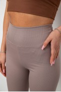 Лосины женские однотонные в рубчик, цвет мокко, 214RU200 - фото № 4