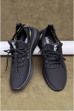 Кроссовки мужские текстиль, цвет черно-желтый, 243RF58-1