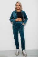 Спортивний костюм жіночий велюровий, колір смарагдовий, 257R4119 оптом - фото № 0