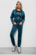 Спортивний костюм жіночий велюровий, колір смарагдовий, 257R4119 оптом - фото № 1
