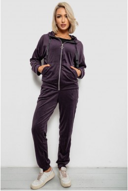 Спортивный костюм женский велюровый, цвет темно-сливовый, 257R4119
