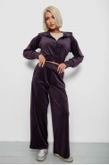 Спортивный костюм женский велюровый, цвет темно-сливовый, 257R4125 - фото № 0