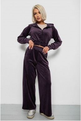 Спортивный костюм женский велюровый, цвет темно-сливовый, 257R4125