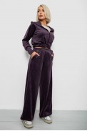 Спортивный костюм женский велюровый, цвет темно-сливовый, 257R4125 - фото № 2