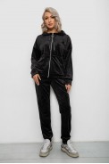 Спортивный костюм женский велюровый, цвет черный, 257R4119 оптом - фото № 0