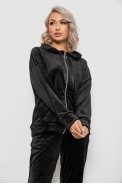Спортивный костюм женский велюровый, цвет черный, 257R4119 оптом - фото № 1
