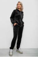Спортивный костюм женский велюровый, цвет черный, 257R4119 оптом - фото № 2