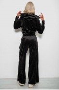 Спортивный костюм женский велровый, цвет черный, 257R4125 - фото № 3