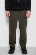 Спортивні штани чоловічі однотонні на поларфлісі, колір хакі, 257R21 - фото № 0