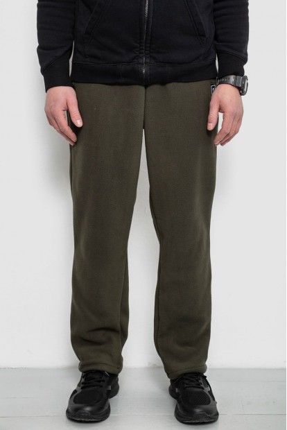 Спортивные штаны мужские однотонные на поларфлисе, цвет хаки, 257R21