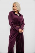 Спортивный костюм женский велюровый, цвет сливовый, 257R4125 - фото № 1