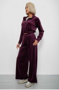 Спортивный костюм женский велюровый, цвет сливовый, 257R4125 - фото № 2