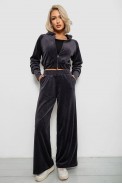 Спортивний костюм жіночий велюровий, колір чорнильний, 257R4125 - фото № 0