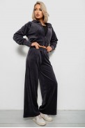 Спортивний костюм жіночий велюровий, колір чорнильний, 257R4125 - фото № 2