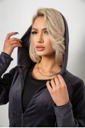 Спортивний костюм жіночий велюровий, колір чорнильний, 257R4125 - фото № 5