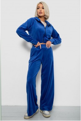 Спортивный костюм женский велюровый, цвет электрик, 257R4125