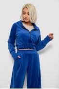 Спортивный костюм женский велюровый, цвет электрик, 257R4125 - фото № 1