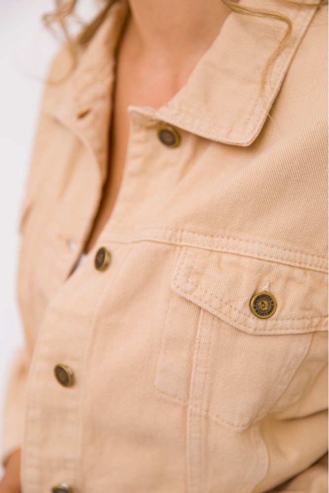 Купити Джинсова куртка, колір бежевий, 157R358 - Фото №6