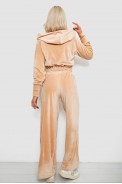 Спортивный костюм женский велровый, цвет бежевый, 257R4125 - фото № 3