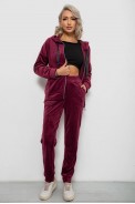Спортивний костюм жіночий велюровий, колір бордовий, 257R4119 оптом - фото № 0