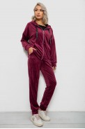 Спортивний костюм жіночий велюровий, колір бордовий, 257R4119 оптом - фото № 2