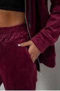 Спортивний костюм жіночий велюровий, колір бордовий, 257R4119 оптом - фото № 4