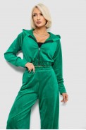 Спортивний костюм жіночий велюровий, колір зелений, 257R4125 - фото № 1
