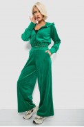 Спортивний костюм жіночий велюровий, колір зелений, 257R4125 - фото № 2