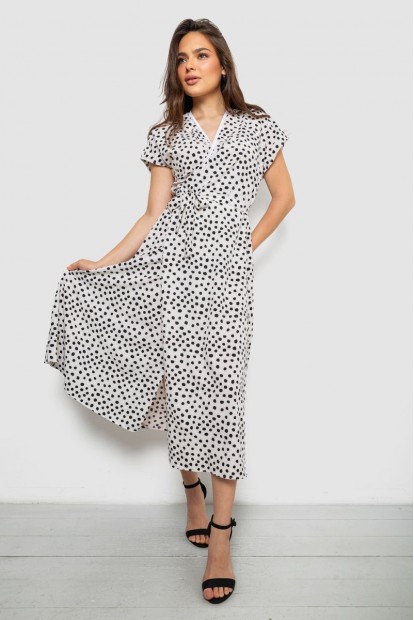 Платье женское в горох  -уценка, цвет молочный, 257R177-U