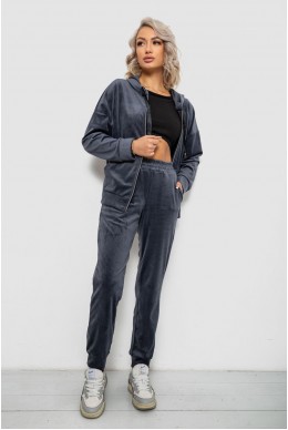 Спортивный костюм женский велюровый, цвет серый, 257R4119