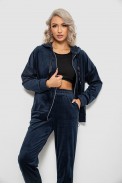 Спортивный костюм женский велюровый, цвет синий, 257R4119 оптом - фото № 1