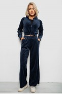 Спортивный костюм женский велровый, цвет синий, 257R4125 - фото № 0