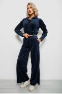 Спортивный костюм женский велровый, цвет синий, 257R4125 - фото № 2