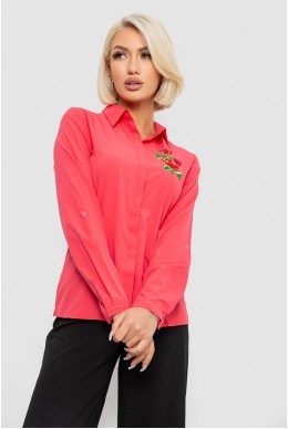 Сорочка жіноча класична з аплікацією, колір кораловий, 230R014-3