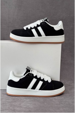 Кеди жіночі замша, колір чорно-білий, 248RJH400