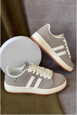 Кеды женские замша, цвет серо-белый, 248RJH400