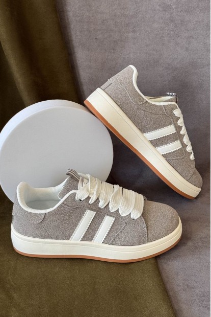 Кеды женские замша, цвет серо-белый, 248RJH400