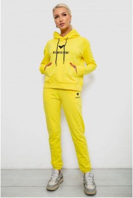 Спортивный костюм женский двухнитка, цвет желтый, 214R1419-007