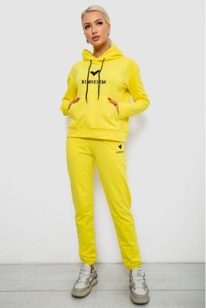 Спортивный костюм женский двухнитка, цвет желтый, 214R1419-007