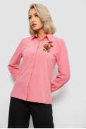 Рубашка женская классическая с аппликацией, цвет розовый, 230R014-3 - фото № 2