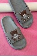 Шлепанцы женские с аппликацией, цвет серый, 243R5028-3 - фото № 1