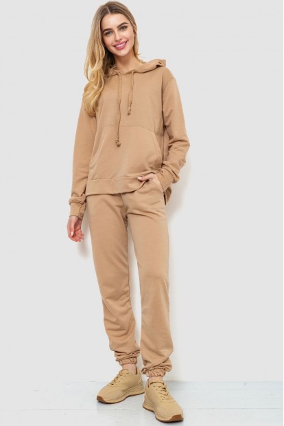 Спорт костюм жіночий двонитка  -уцінка, колір бежевий, 244R009-U-3