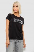 Футболка женская с принтом, цвет черный, 244R2232 - фото № 0