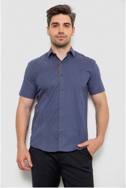 Рубашка мужская с принтом  -уценка, цвет джинс, 214R7129-U-1